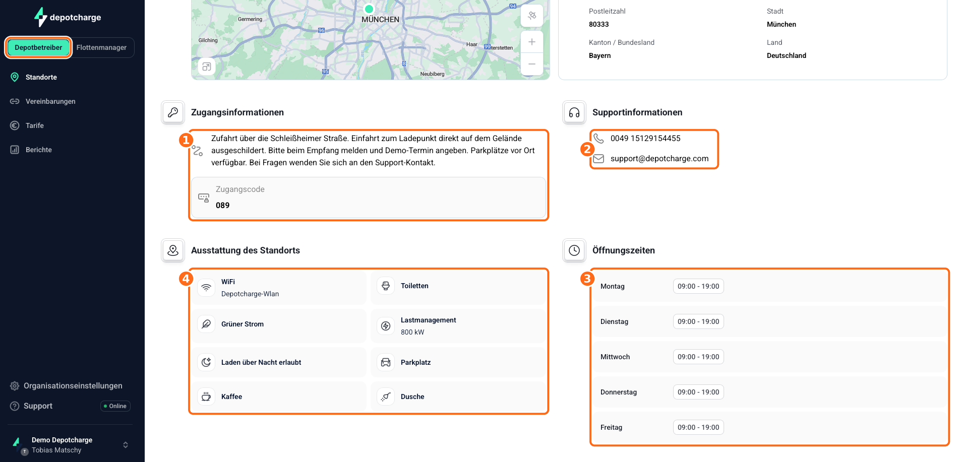 Screenshot: Standortvorschau